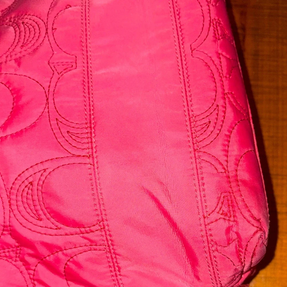 Coach Y2K Fuchsia Quilted Nylon Monogram Tote Bag - Picture 14 of 15